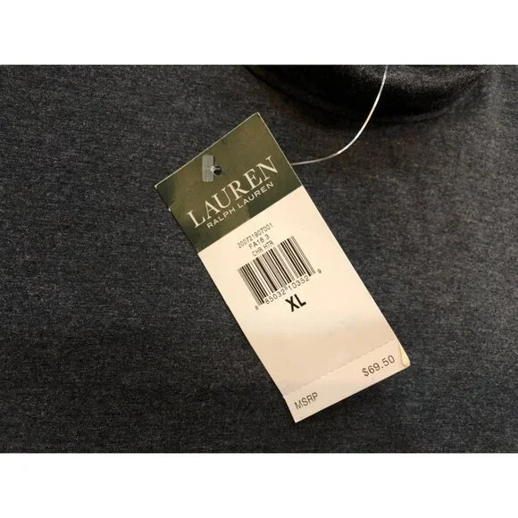 NWT Lauren Ralph Lauren Short Sleeve Stretchy Gray Contemporary Turtleneck Sz XL - Picture 7 of 9